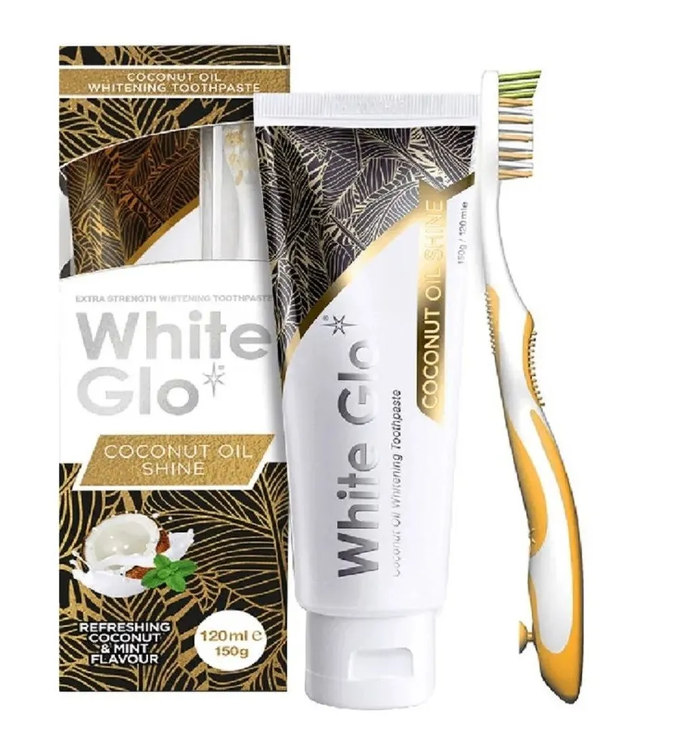 White Glo Coconut Oil Toothpaste Set (150g)