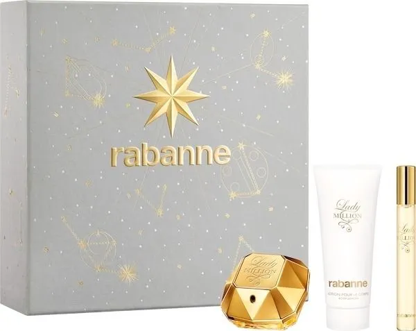 Rabanne Lady Million EDP (50mL) + Body Lotion (100mL) + EDP (10mL)