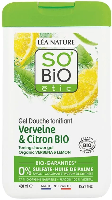So'BiO étic Toning Shower Gel Verbena & Lemon (450mL)