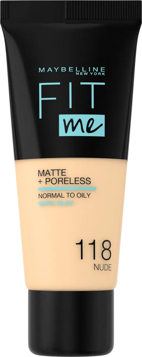 Maybelline New York Fit Me! Matte & Poreless Liquid Foundation (30mL) Nude 118