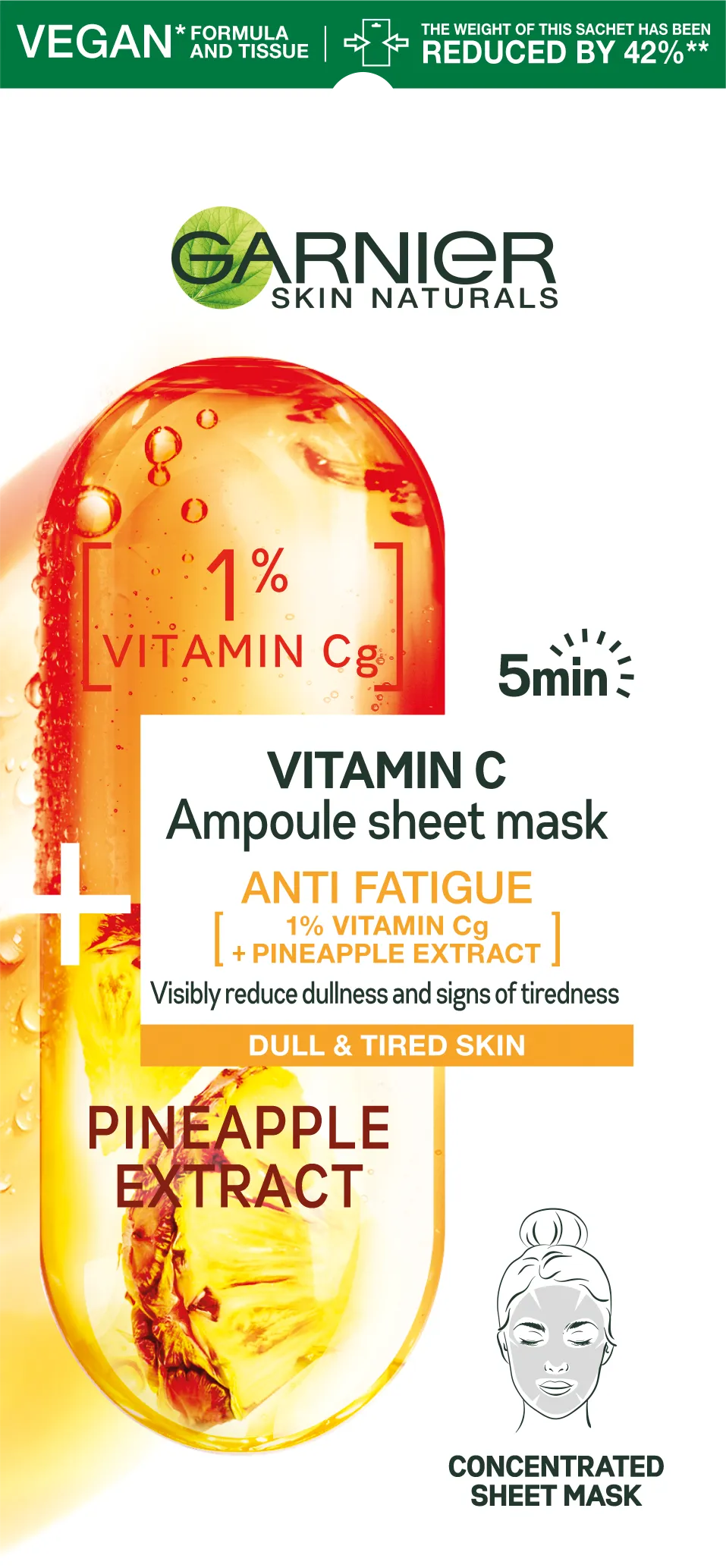 Garnier Skin Naturals Anti-Fatigue Ampoule Sheet Mask (15g)