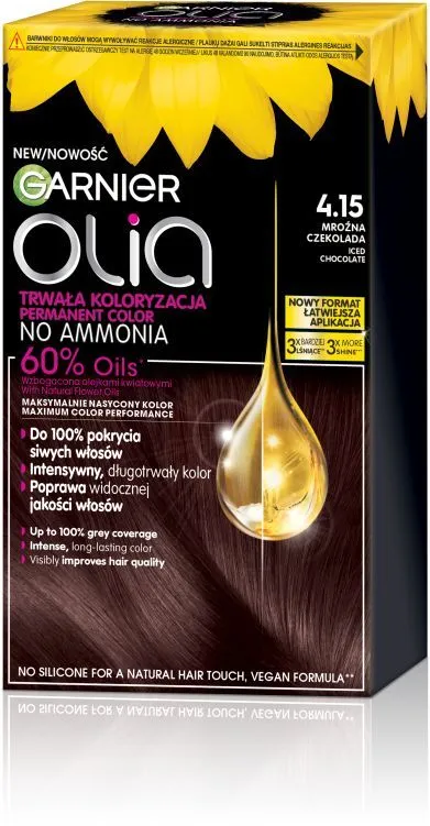 Garnier Olia Ammonia Free Permanent Hair Color 4.15 Frosted Chocolate