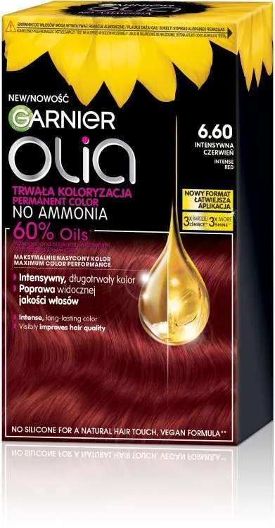 Garnier Olia Ammonia Free Permanent Hair Color 6.6 Intense Red