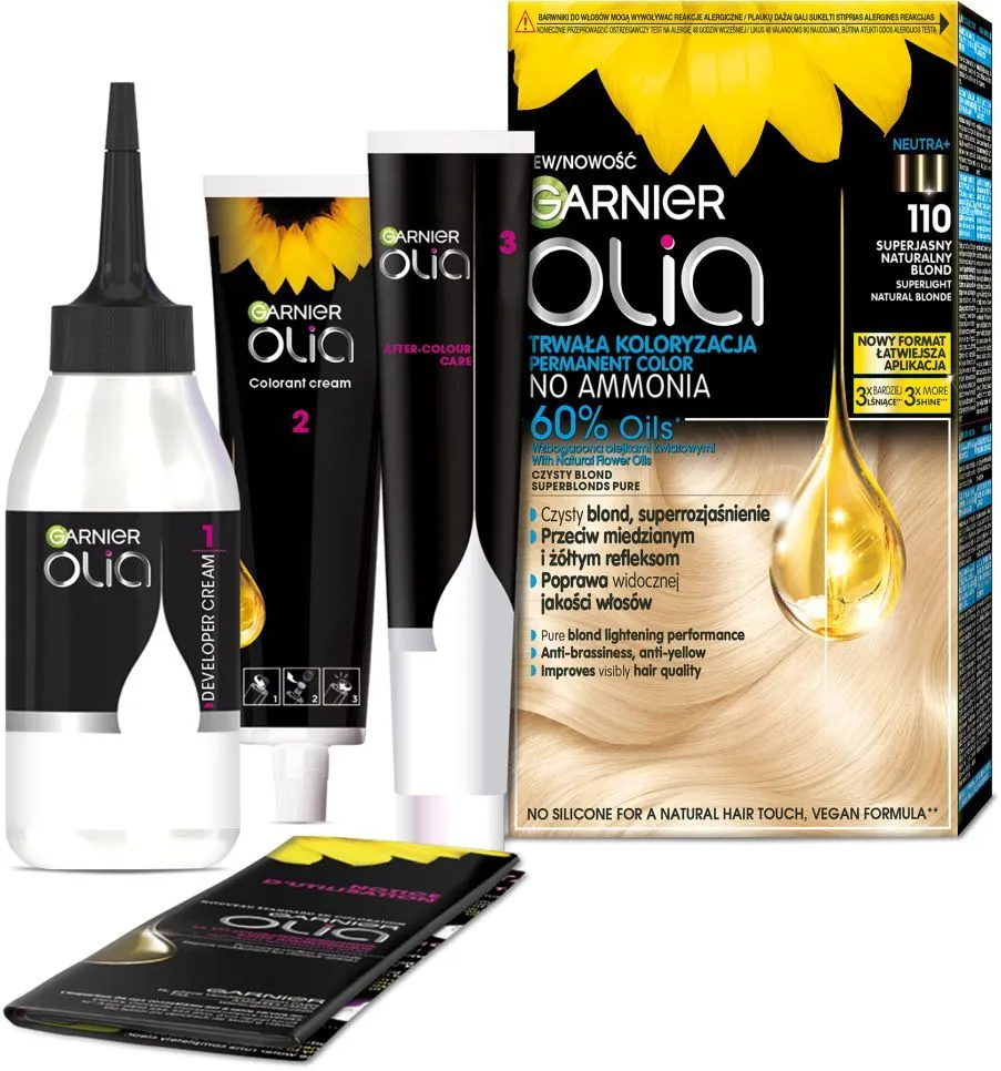Garnier Olia Ammonia Free Permanent Hair Color 110 Super Light Natural Blonde