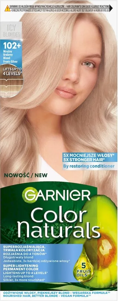 Garnier Color Naturals Hair Color 102+ Frosty Silver Blond