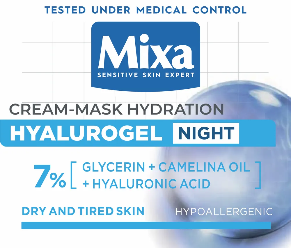 Mixa Hyalurogel Night Hydrating Cream-Mask (50mL)