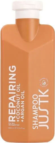 JustK Coconut Oil & Argan Oil Repairing Shampoo for Dry Damaged Hair (300mL)