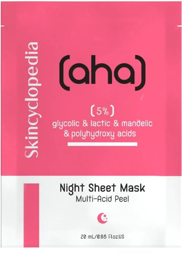 Skincyclopedia Exfoliating Night Sheet Face Mask With 5% AHA & PHA Acids (1pc)
