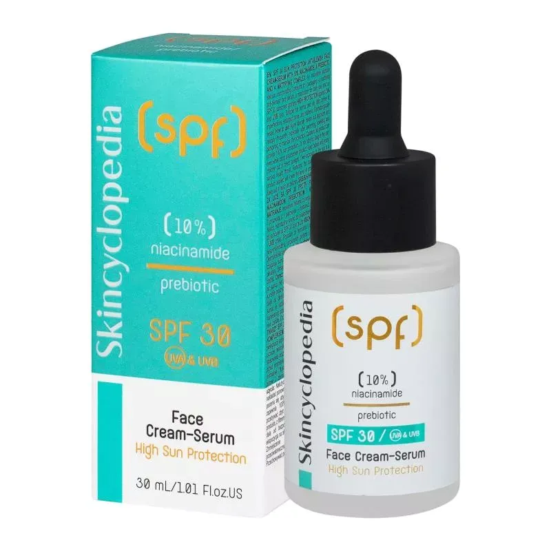 Skincyclopedia SPF30 Sun Protection Anti-Blemish Face Cream-Serum With 10% Niacinamide (30mL)