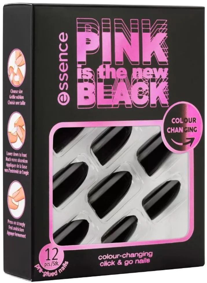 essence PINK is the new BLACK Colour-Changing Click & Go Nails (12pcs)