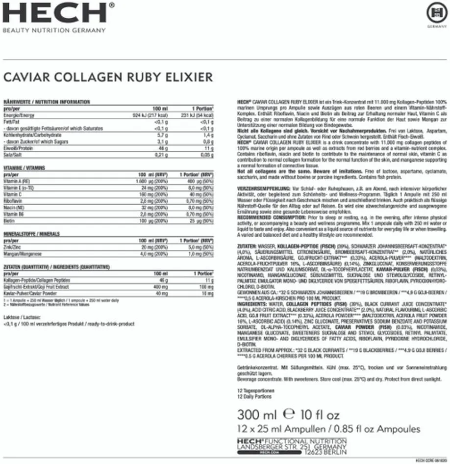 HECH Caviar Collagen Ruby Elixier (12x25mL)