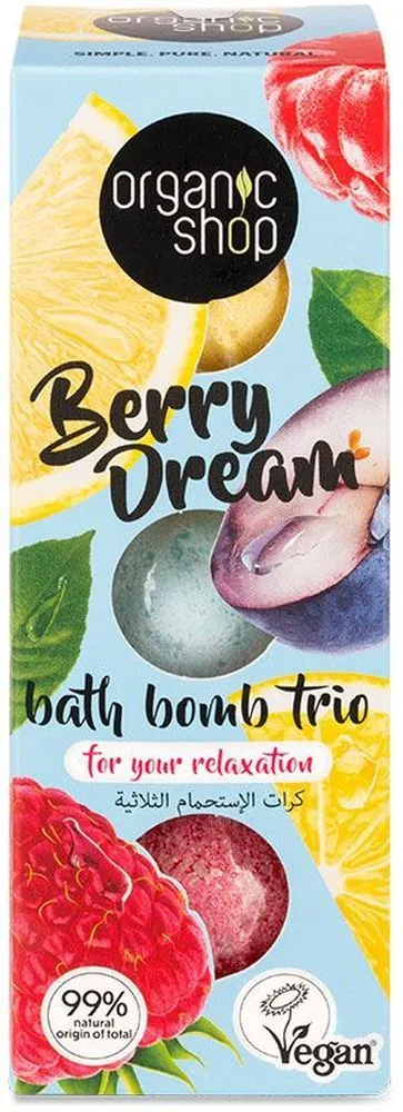 Organic Shop Bath Bomb Trio Berry Dream (3x85g)