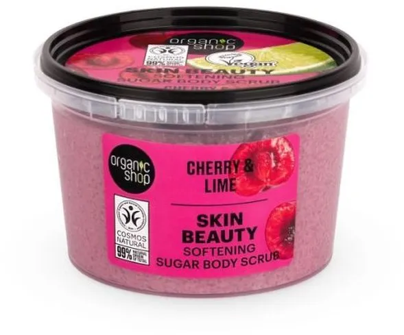 Organic Shop Skin Beauty Softening Sugar Body Scrub Cherry & Lime (250mL)
