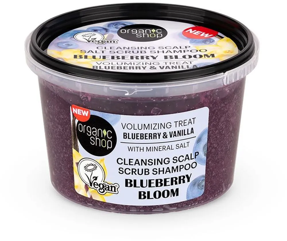 Organic Shop Cleansing Scalp Salt Scrub Shampoo Blueberry Bloom (250mL)