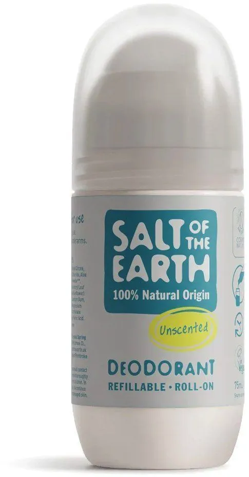Salt of the Earth Unscented Natural Roll-On Deodorant (75mL) Refillable