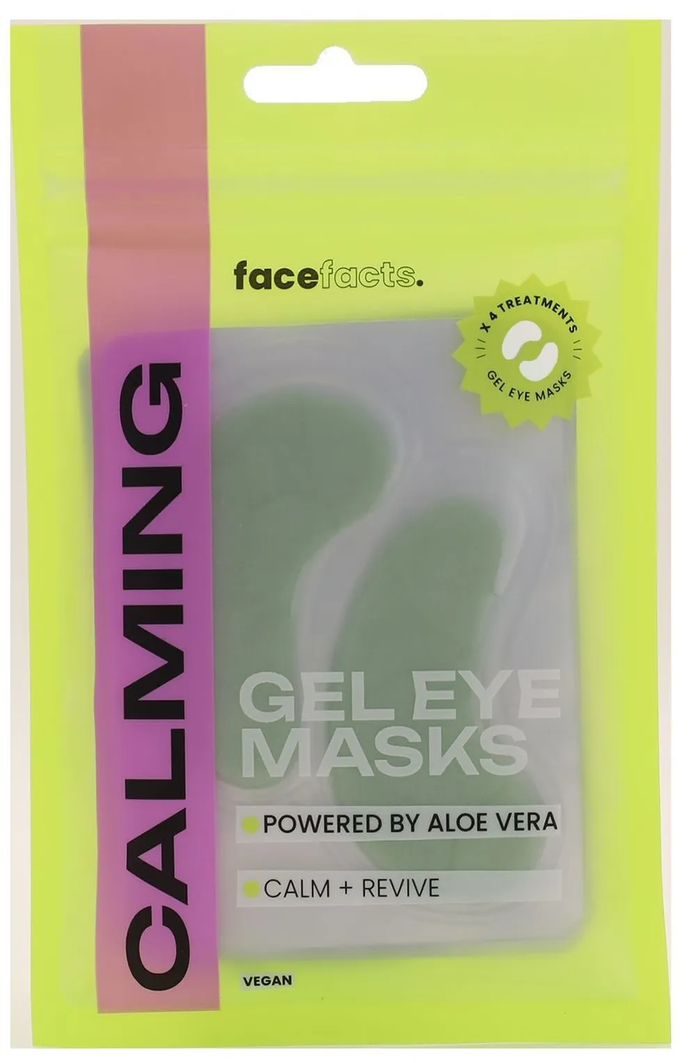 Face Facts Gel Eye Masks Soothing Aloe Vera (4pair)