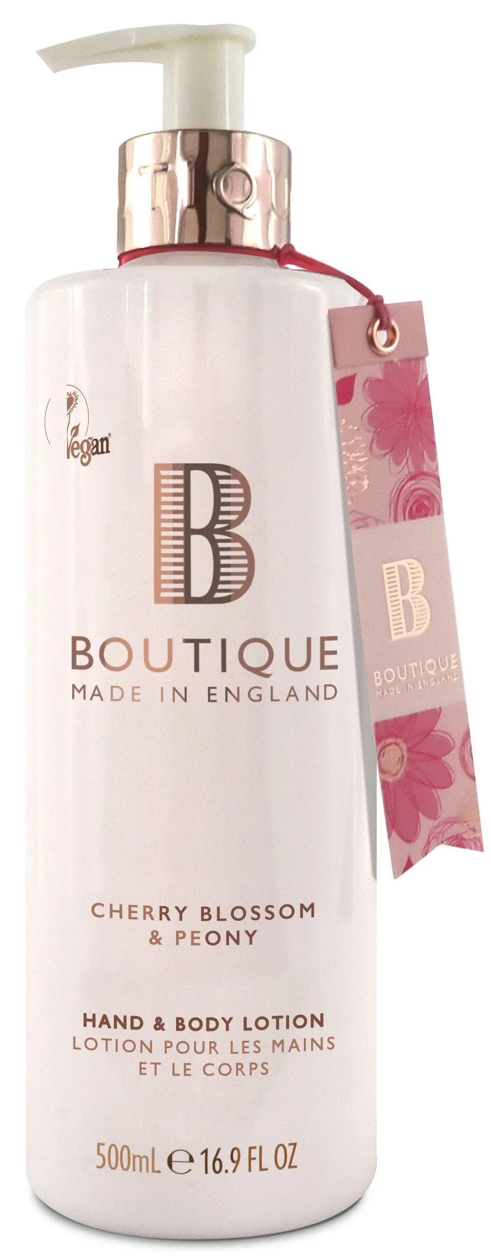 Boutique Vegan Hand & Body Lotion Cherry Blossom & Peony (500mL)