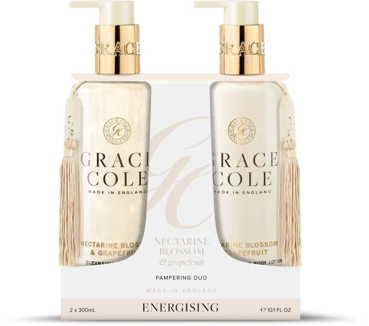 Grace Cole Hand Care Duo Gift Set Nectarine Blossom & Grapefruit