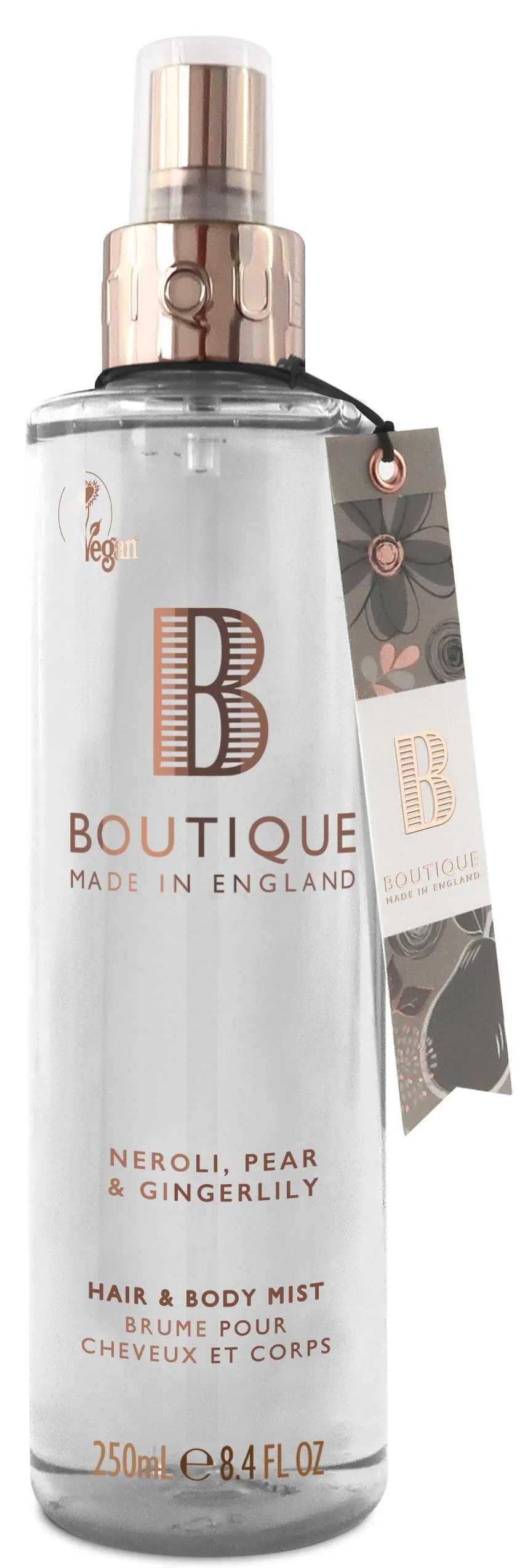 Boutique Vegan Body Spray Neroli, Pear & Gingerlily (250mL)