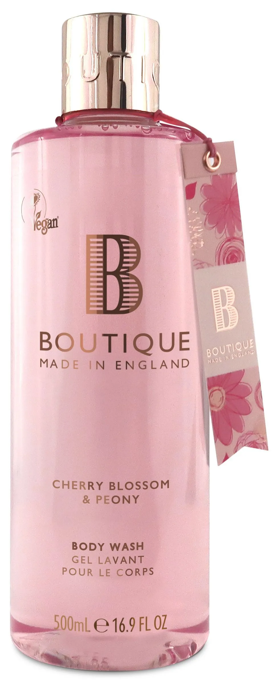 Boutique Vegan Bath & Shower Gel Cherry Blossom & Peony (500mL)