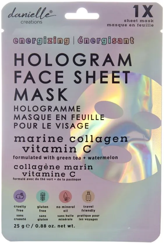 Danielle Hologram Face Sheet Mask Marine Collagen & Vitamin C (1pc)