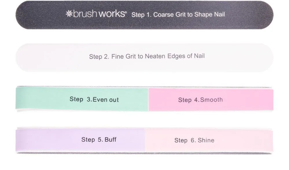 Brushworks 6 Sided Nail File Shape & Shine