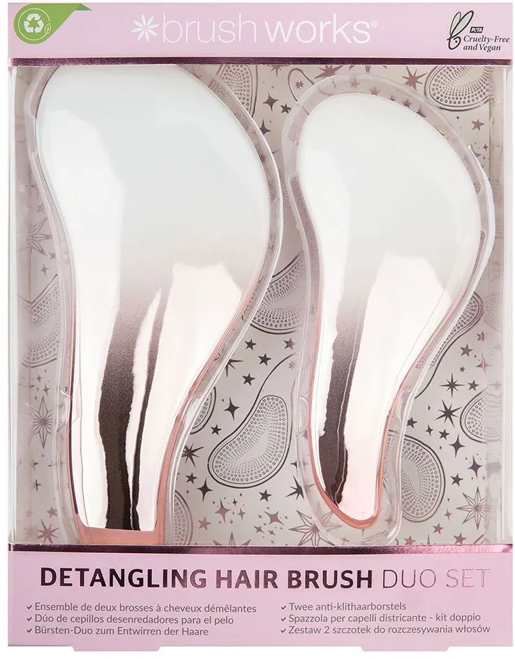Brushworks Detangling Hair Brush Duo Set