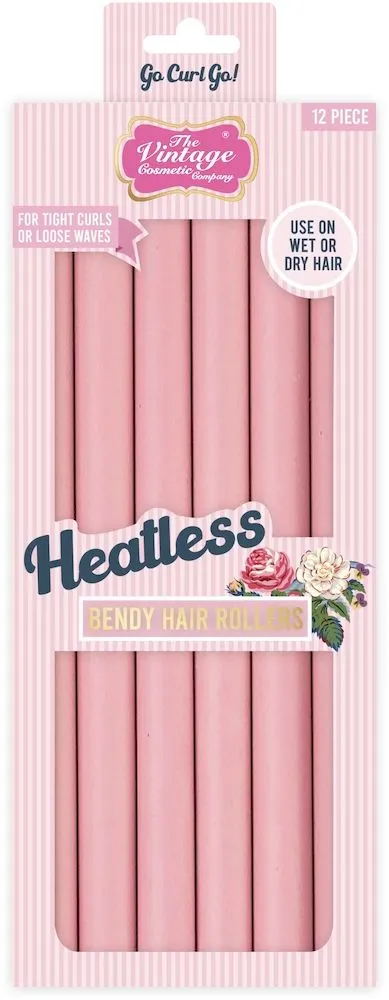The Vintage Cosmetic Company Bendy Hair Rollers Pink (12pcs)