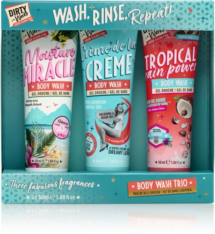 Dirty Works Wash, Rinse, Repeat Body Wash Trio (3x50mL)