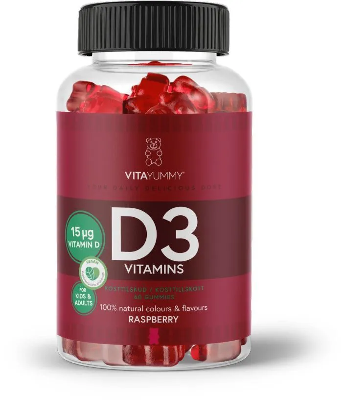 VitaYummy D3 Vitamine Gummies Raspberry (60pcs)