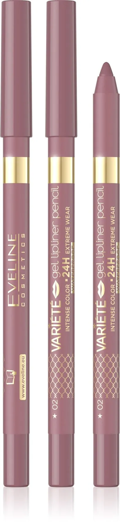 Eveline Cosmetics Variete Gel Lip Liner Pencil Matt Waterproof No.02 Pinkish