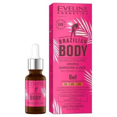 Eveline Cosmetics Brazilian Body Concentrated Self-Tan Drops Face & Body (18mL)