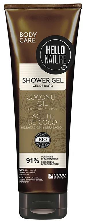 Hello Nature Shower Gel Coconut Oil Moisture & Repair (250mL)