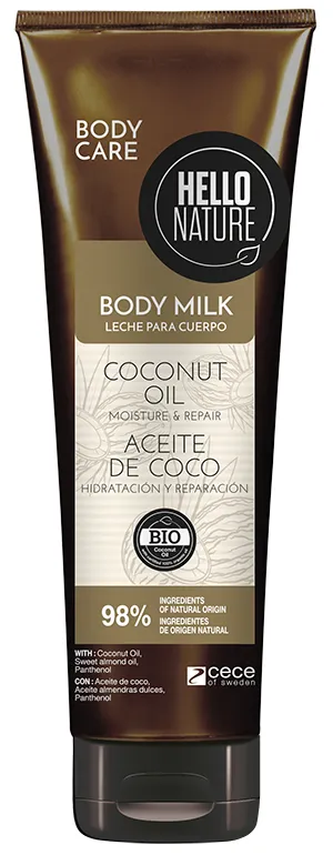 Hello Nature Body Milk Gel Coconut Oil Moisture & Repair (250mL)