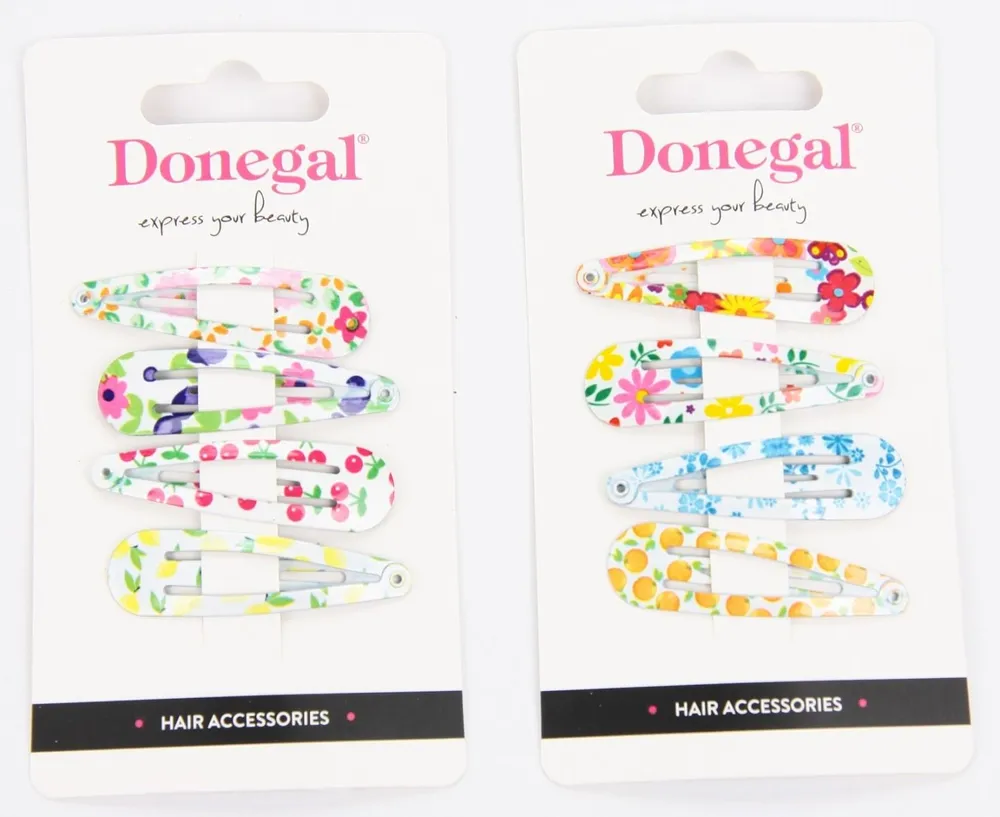 Donegal Triangular Hair Clip 5cm Floral (4pcs)