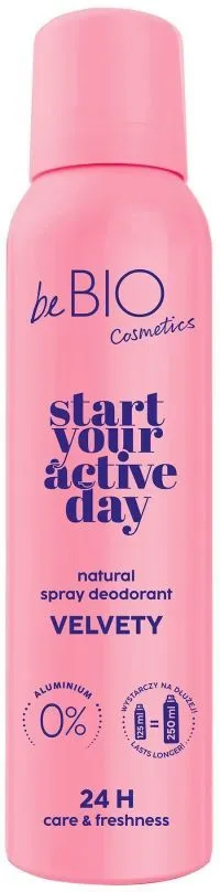 beBIO Natural Deodorant Body Spray Start Your Active Day Velvety (125mL)