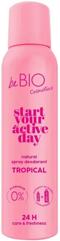 beBIO Natural Deodorant Body Spray Start Your Active Day Tropical (125mL)