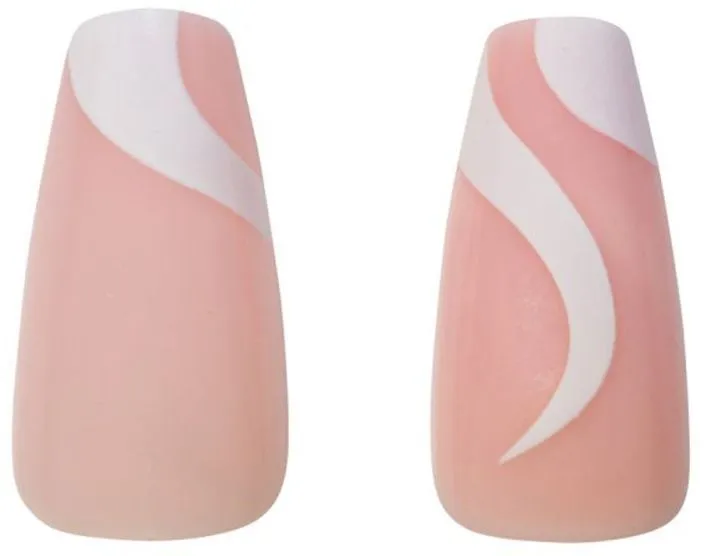 Cala Press On Nails Glam Couture Coffin Swirls