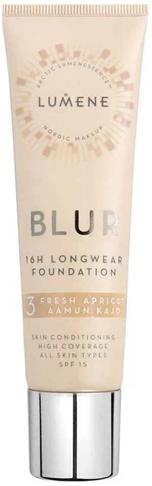 Lumene Longwear Blur Foundation SPF15 (30mL) 3 Fresh Apricot