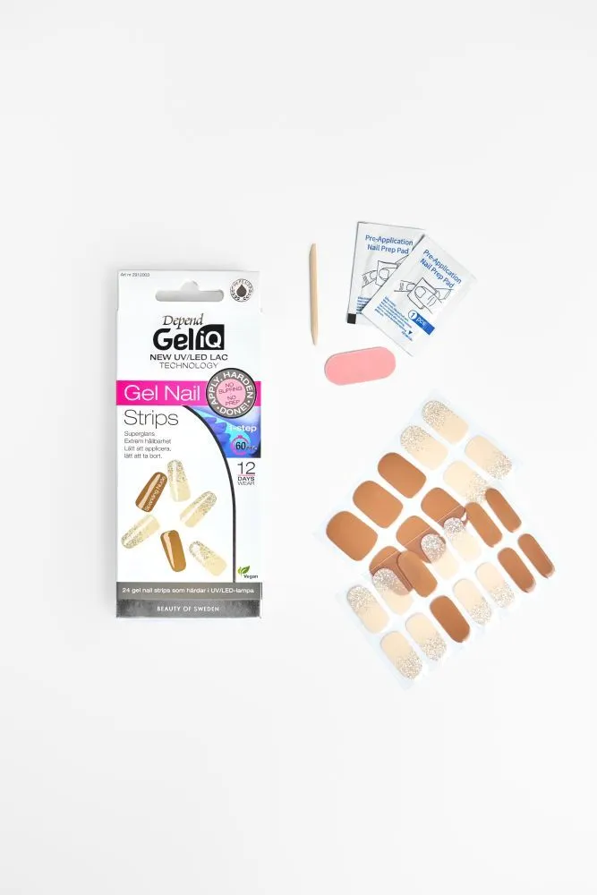 Depend Gel iQ Gel Nail Strips (24pcs) Sparkling Nude