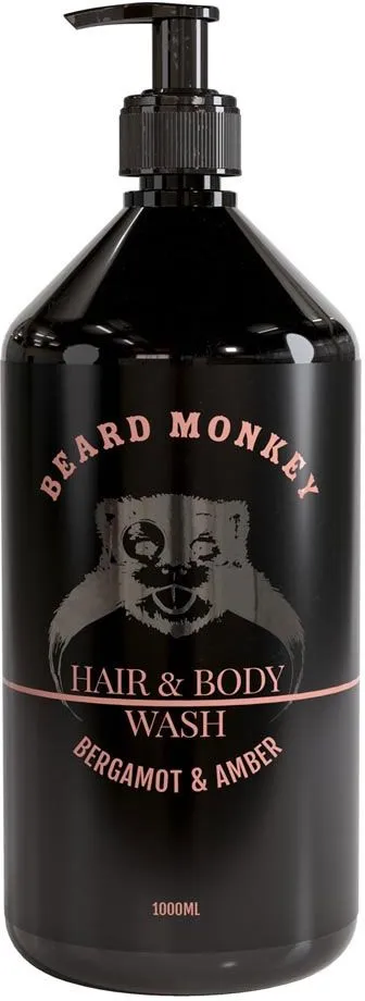 Beard Monkey Hair & Body Shampoo Bergamot & Amber (1000mL)