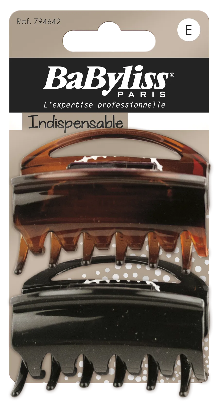 Babyliss 2 Jaw Clip Masked Hinge Black/Brown