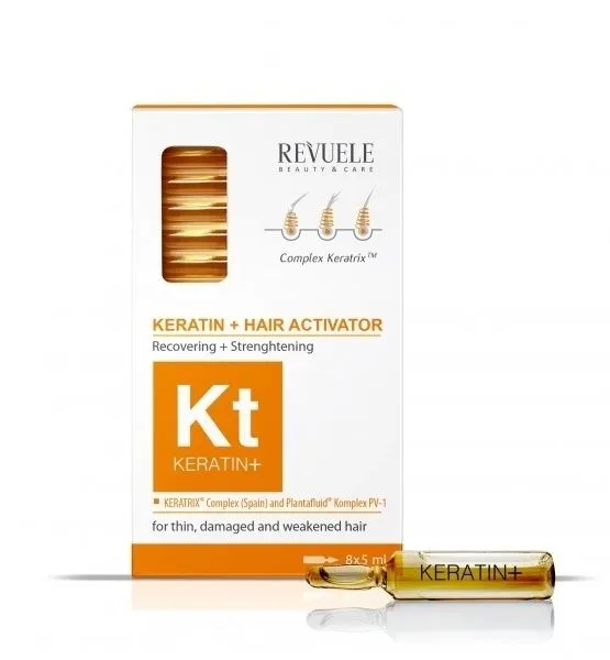Revuele Keratin+ Hair Strengthening Ampoules with Keratin (8x5mL)