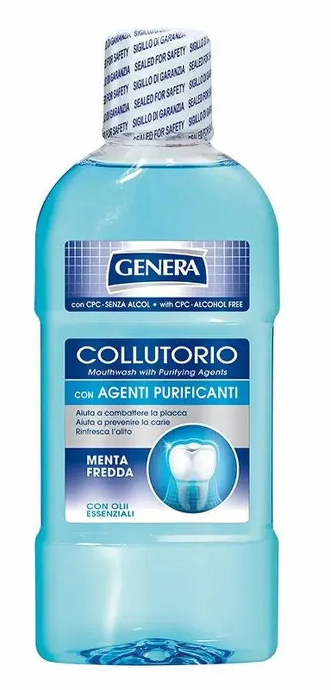 Genera Cold Mint Mouthwash Antibacterial CPC Alcohol-Free (500mL)