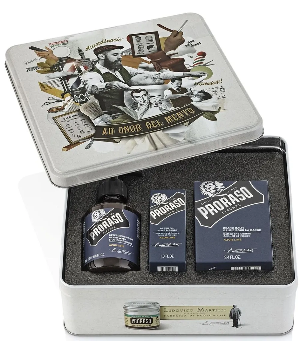 Proraso Azur Lime Beard Kit (200mL+100mL+30mL)