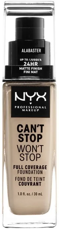 NYX Professional Makeup Can't Stop Won't Stop Full Coverage Foundation (30mL) Alabaster