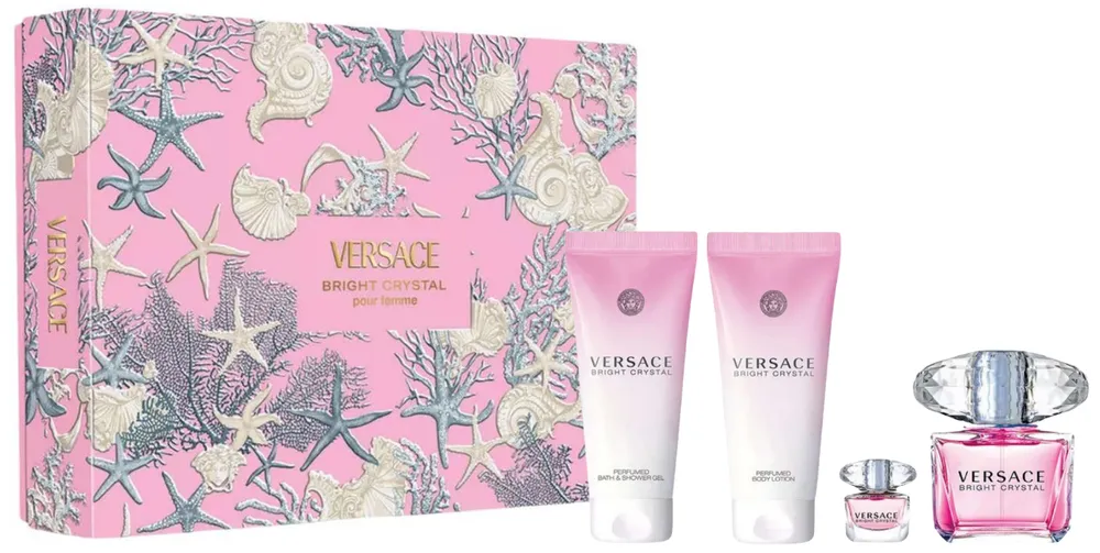 Versace Bright Crystal EDT (90mL) + Shower Gel (100mL) + Body Lotion (100mL) + EDT (5mL)