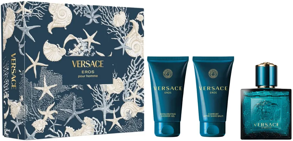 Versace Eros EDT (50mL) + After Shave Balm (50mL) + Shower Gel (50mL)