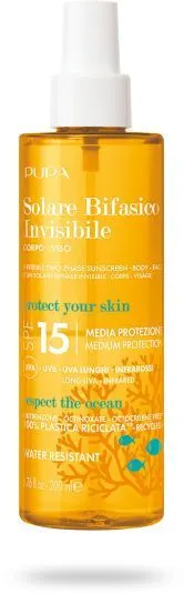 Pupa Multifunction Invisible Two-Phase Sunscreen (200mL) SPF 15