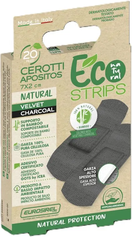 Megaplast Wound Plaster Eco Natural Black Bamboo Fiber (20pcs)